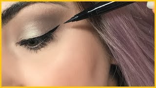 DÜŞÜK GÖZ KAPAĞI MAKYAJI  Düşük göz kapağına Eyeliner nasıl çekilir [upl. by Metcalf]