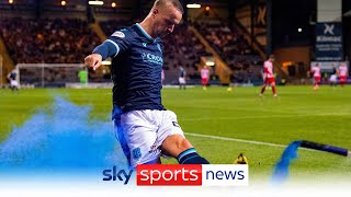 Police Scotland carry out enquiries after Leigh Griffiths kicks smoke flare at St Johnstone fans [upl. by Lambertson107]