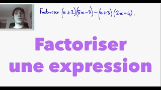 2nde Factoriser une expression [upl. by Glialentn]