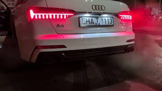 Audi A6 55 TFSI muffler delete exhaust sound [upl. by Ynaitirb]