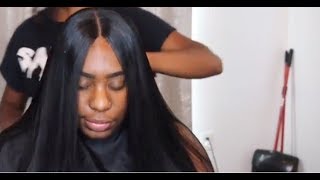 LACE CLOSURE SEW IN TUTORIAL  ELASTIC BAND METHOD  theweavespecialist [upl. by Cortney]