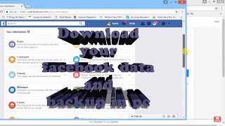 How to Download your facebook information and data [upl. by Cioffred]