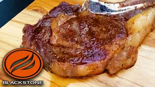 HOW TO COOK AMAZING RIBEYE STEAK ON THE BLACKSTONE GRIDDLE EASY STEAK RECIPE [upl. by Oneladgam501]