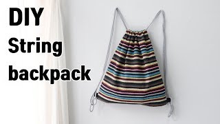 DIY How to make a string backpackSewing DIY [upl. by Dorine]