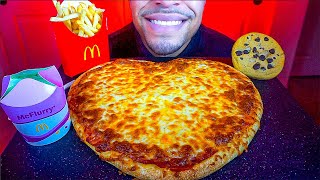 ASMR VALENTINES HEART SHAPED PIZZA MCDONALDS MINT OREO MCFLURRY FRIES MUKBANG EATING SHOW SOUNDS NO [upl. by Eiroj]