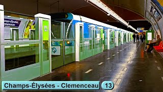 ChampsÉlysées  Clemenceau  Line 13  Paris métro  RATP MF77 [upl. by Bertine445]