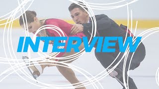 Interview Anastasia Mishina amp Aleksandr Galliamov RUS  WorldJFigure 2019 [upl. by Aseek]