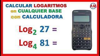 Cómo calcular LOGARITMOS en CUALQUIER BASE con CALCULADORA  Super fácil 🤩 [upl. by Enelcaj]