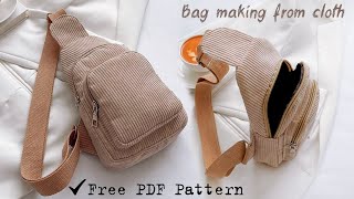 DIY Sling Backpack Sewing from Cloth 🙌 Bag Making at Home [upl. by Sebastien]