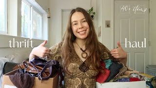 Thrift Haul  try ons⭐️ 40 items [upl. by Velasco106]