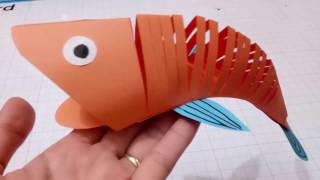 How to make a paper moving fishEasy crafts 3D paper fish for kidcute diy fish you need see [upl. by Wildon]