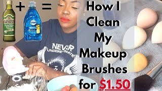 How To Clean Makeup Brushes  Fast Easy amp Cheap [upl. by Pooh]