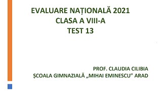 Evaluare Nationala 2021  Test de antrenament 13 [upl. by Haissem398]