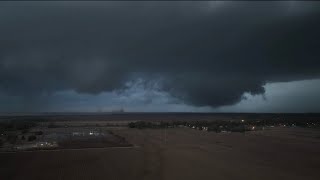 03312023 Tunica MS Dusty Tornado  Drone  Rotating Supercell  Intense Lightning [upl. by Comras]