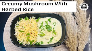 Creamy Mushroom with Herbed Rice A Quick amp Delicious Leftover Rice Recipe [upl. by Alaik]