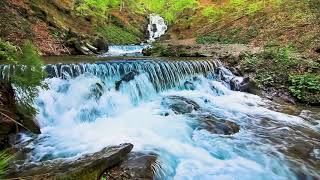 Peaceful Waterfall amp River Flowing Sound Calming Water Stream and Rock White Noise for Sleeping [upl. by Jyoti422]