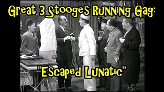 Great 3 Stooges Running Gag quotEscaped Lunaticquot [upl. by Cleopatra]