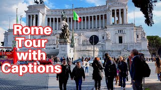 Rome Italy Walking Tour With Captions 4K60fps [upl. by Addia895]