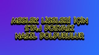 MESLEK LİSESİ GRAFİK BÖLÜMÜ STAJ DEFTERİ NASIL DOLDURULUR [upl. by Agee]