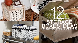 12 DIY Storage Boxes for the Bedroom Kitchen and Living Room [upl. by Atsillak]