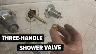 Three Handle Shower Valve Rebuild [upl. by Anytsirhc]