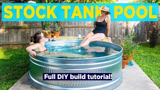 Stock Tank Pool DIY Easy Backyard Plunge Pool  How To Build [upl. by Rot]