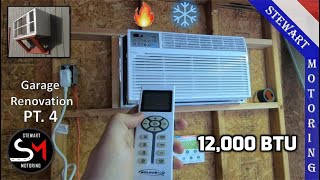 Garage Renovation Pt4  Through Wall Heat and AC Unit Installation [upl. by Drucie]