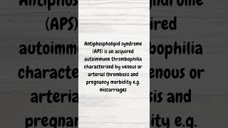 Understanding Antiphospholipid syndrome  MRCP revision  shorts thrombosis miscarriage dvt [upl. by Sitof27]