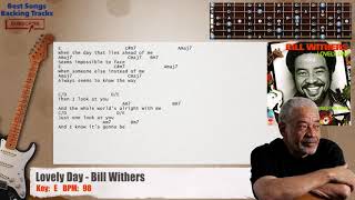 🎸 Lovely Day  Bill Withers Guitar Backing Track with chords and lyrics [upl. by Haskell]