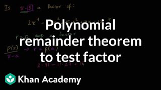 Factor Theorem  Polynomial Functions [upl. by Kutzenco]