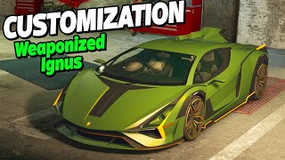 GTA 5 Online  Pegassi Weaponized Ignus Customization Lamborghini Sian [upl. by Anhcar136]