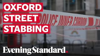 Oxford Street stabbing Man knifed to death in front of horrified shoppers in central London [upl. by Oiromed953]