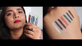 MAYBELLINE TATTOO LINERS  Mini Review and Swatches 7 Shades [upl. by Atis285]