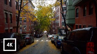 Walking in the Rain in Boston MA Binaural Rain on Umbrella Sounds in Beacon Hill 4k ASMR [upl. by Sel]