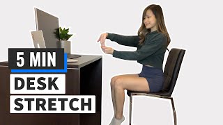 10 Minute Seated Stretches At Work Low Impact  Chair Workouts [upl. by Viviane]