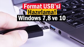 Format USB si Hazırlama  Windows 7 8 10 [upl. by Ramsden235]