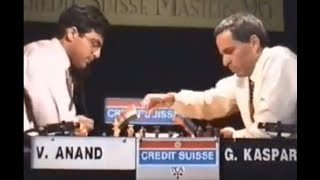 Raw emotions  Anand vs Kasparov  Original footage  PCAGP 1996 [upl. by Eanerb]