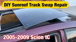 Scion tC sunroof track repair replacement DIY fix install and removal 20052009 [upl. by Fonville]