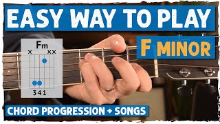 The Easy Way To Play Fm on Guitar For Beginners  Without Barre Chords [upl. by Laaspere]