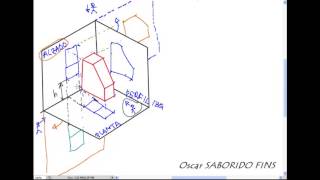 Vistas de una pieza Proyecciones Planta Alzado y Perfil Izquierdo [upl. by Gisser]