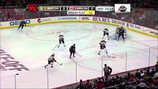 Awesome Joni Pitkanen goal  Carolina Hurricanes  October 12 2011 [upl. by Oznecniv]