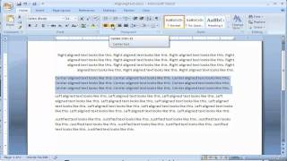 How to align text in Microsoft Word 2007 [upl. by Halsey]