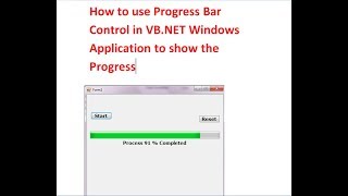 How to use Progress Bar Control in VBNET Windows Application to show the Progress [upl. by Ehcar782]