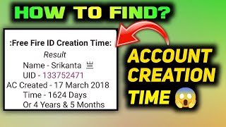 How To Find Free Fire ID Creation Date  Account Created Date in Free Fire How To Check [upl. by Naira988]