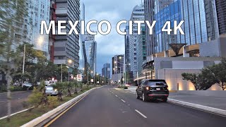 Skyscraper Sunset  Mexico City 4K  Driving Downtown [upl. by Ydniw]