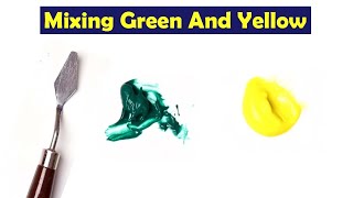 Mixing Green And Yellow  What Color Make Green And Yellow  Mix Acrylic Colors [upl. by Brackely700]