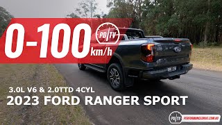 2023 Ford Ranger Sport V6 0100kmh amp engine sound [upl. by Hanoj]