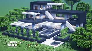 A real architects building houses in Minecraft tutorial  Modern Concrete House 149 [upl. by Fineman]