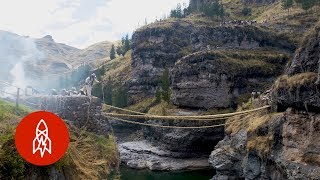 The 124foot Bridge Woven by Hand [upl. by Boorer]