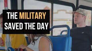 Military saves girl on bus🤔🎖️🪖 [upl. by Nytsyrk]